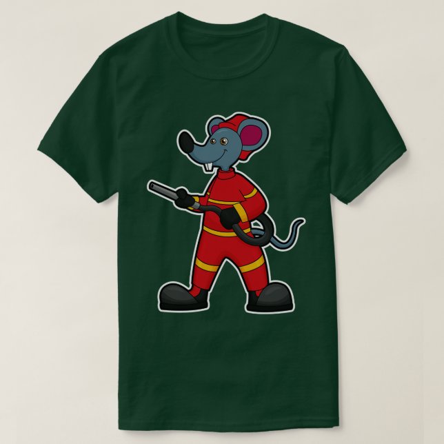 Mouse as Firefighter with Hose T Shirt (Design framsida)