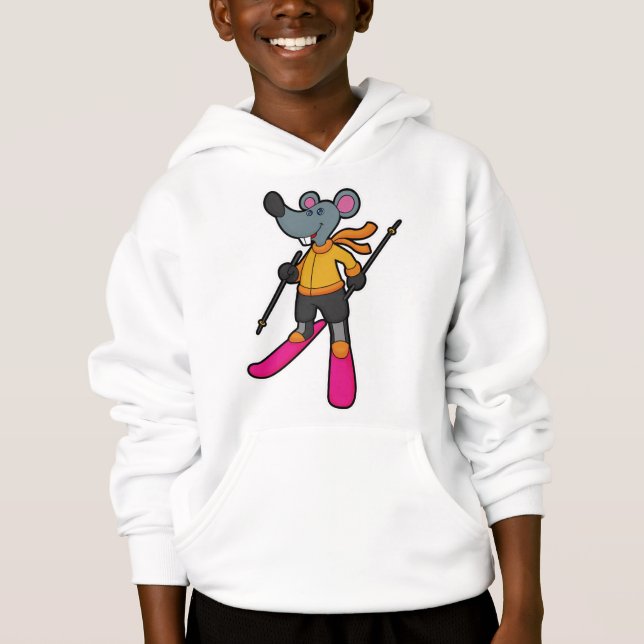 Mouse as Skier med Ski T Shirt (Framsida)