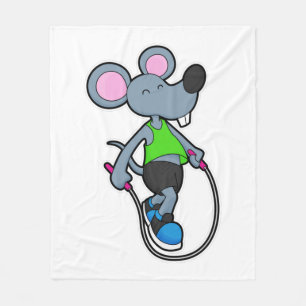 Mouse at Fitness med Rope Fleecefilt