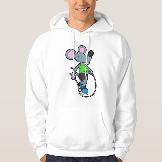 Mouse at Fitness med Rope Hoodie (Framsida)