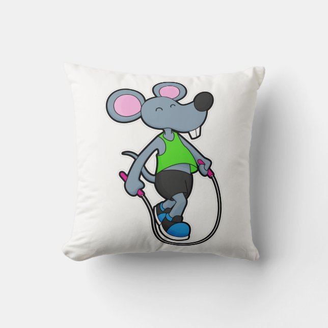 Mouse at Fitness med Rope Kudde (Framsida)
