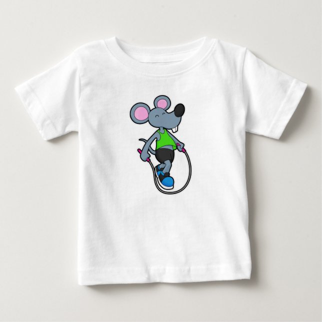 Mouse at Fitness med Rope T Shirt (Framsida)