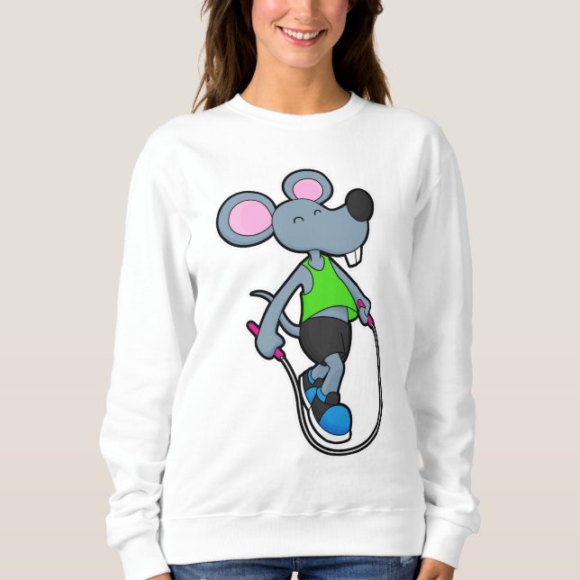 Mouse at Fitness med Rope T Shirt (Framsida)