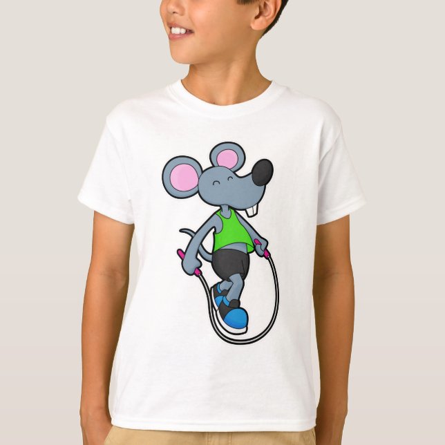 Mouse at Fitness med Rope T Shirt (Framsida)