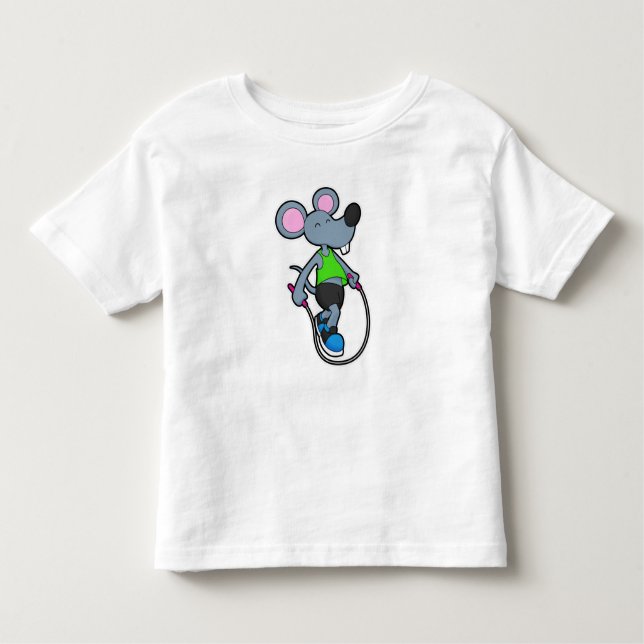 Mouse at Fitness med Rope T Shirt (Framsida)