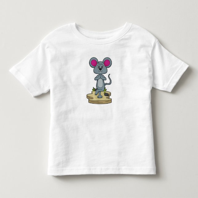 Mouse at Yoga Fitness T Shirt (Framsida)