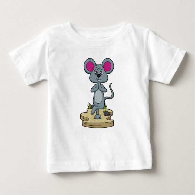 Mouse at Yoga Fitness T Shirt (Framsida)