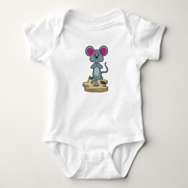 Mouse at Yoga Fitness T Shirt (Framsida)