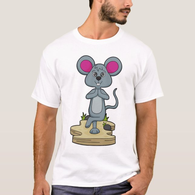 Mouse at Yoga Fitness T Shirt (Framsida)