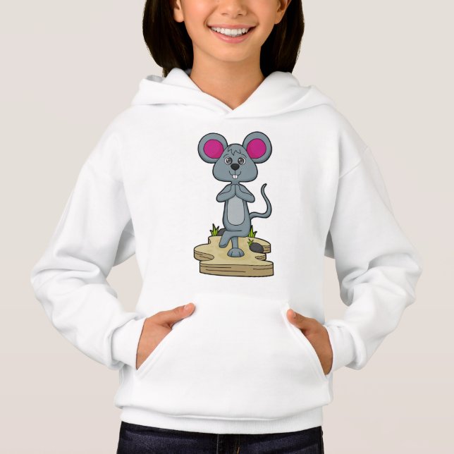 Mouse at Yoga Fitness T Shirt (Framsida)