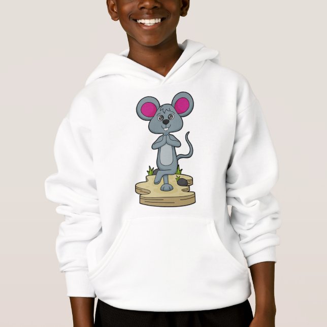 Mouse at Yoga Fitness T Shirt (Framsida)