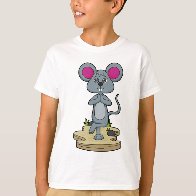 Mouse at Yoga Fitness T Shirt (Framsida)