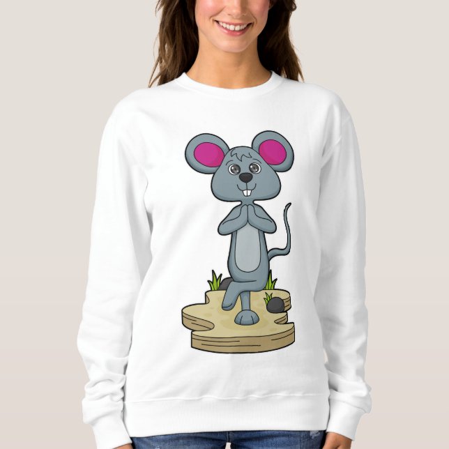 Mouse at Yoga Fitness T Shirt (Framsida)