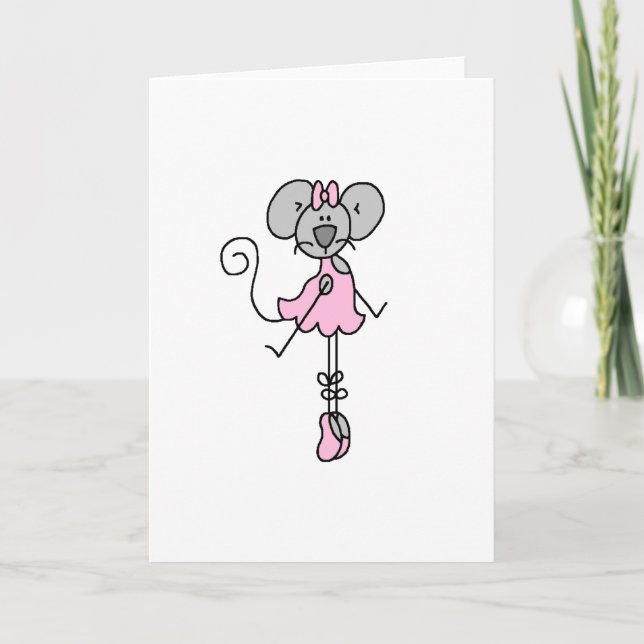Mouse Ballerina 2-kort Kort (Framsida)