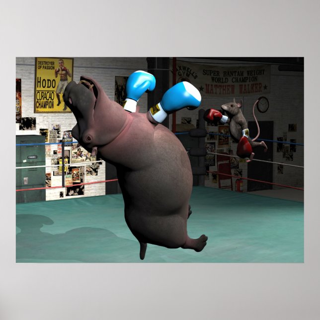 Mouse Beats Hippo KO Poster (Framsidan)