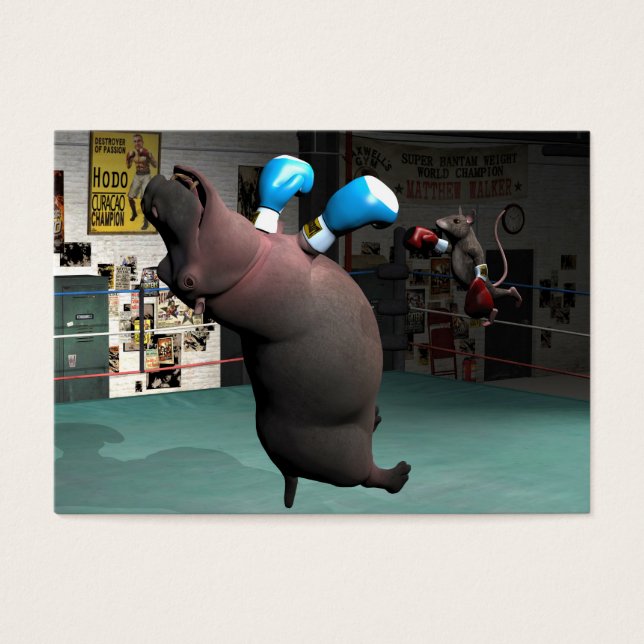 Mouse Beats Hippo KO Visitkort (Framsidan)