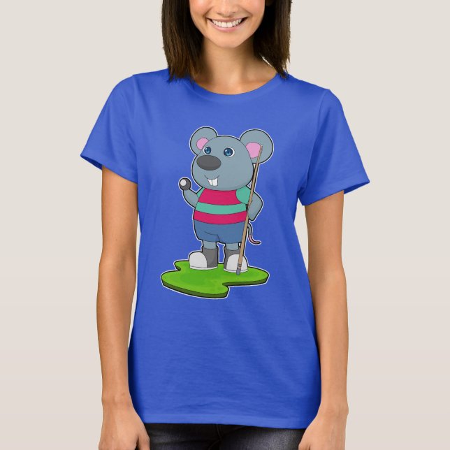 Mouse Billiard Queue T Shirt (Framsida)