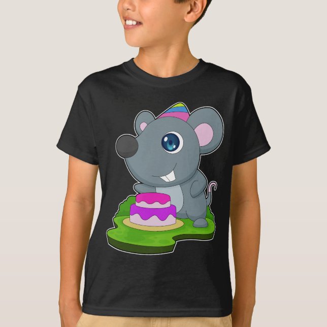 Mouse Birthday Cake T Shirt (Framsida)