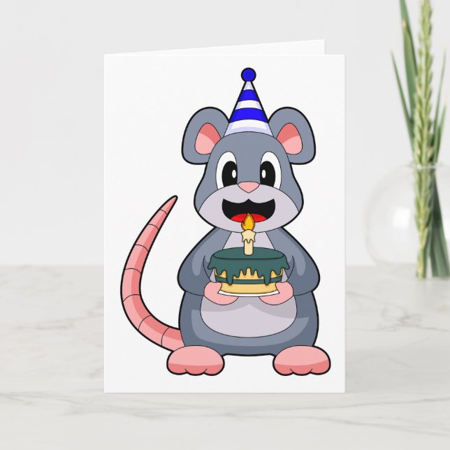 Mouse Birthday Candle Cake Kort (Framsida)