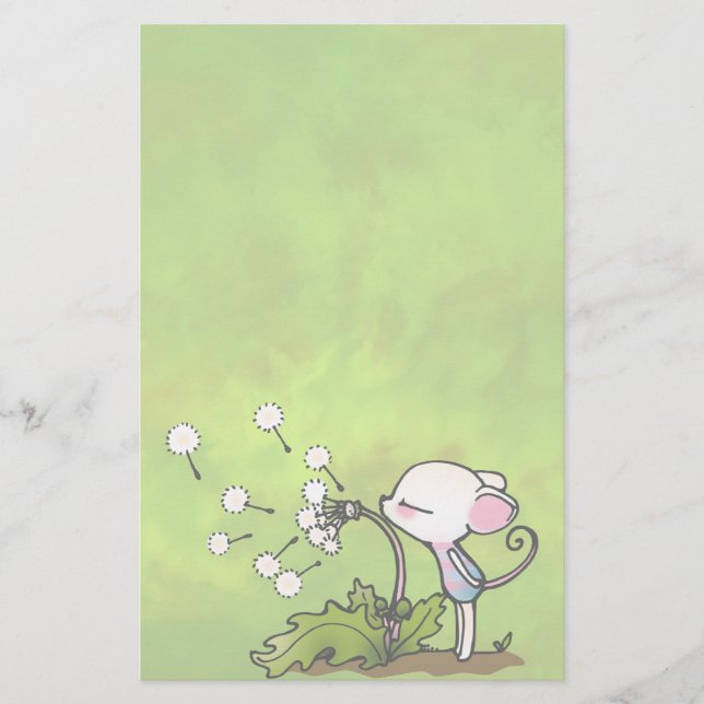 Mouse Blowing på Dandelion (Framsida)