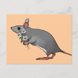 Mouse BringFlowers, Daisy: Art Vykort