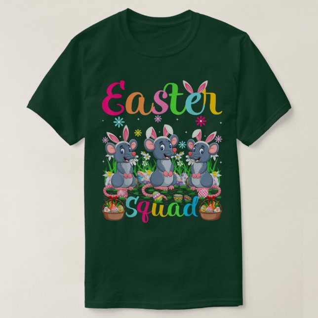 Mouse Bunny Ear Funny Påsk Squad Mouse Lycklig Eas T Shirt (Design framsida)