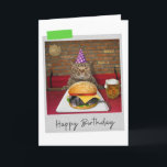 Mouse Burger Cat Funny Birthday-kort Kort<br><div class="desc">Öka alla kattälskares födelsedag med den här kattdjuret för viskhet och roligt!</div>