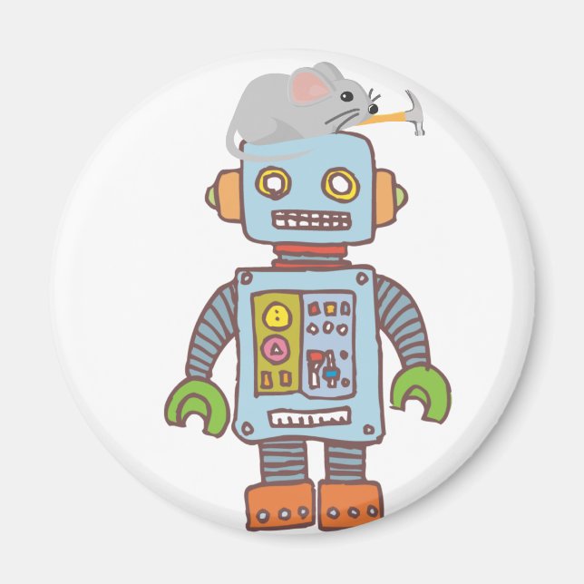 Mouse Byggnads Robot Magnet (Framsidan)