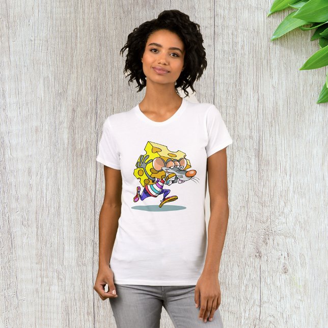 Mouse Carshing Cheese Womens T-Shirt (Skapare uppladdad)