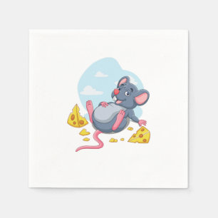Mouse Cheese Råtta Mice Animal Pet Rodent Gift Pappersservett