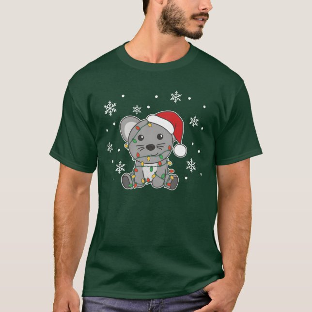 Mouse Christmas Winter Animals Mice friend T Shirt (Framsida)