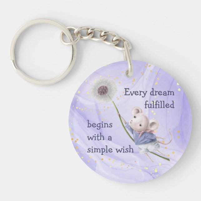 Mouse Dandelion each Dream Simple Wish Keychain (Framsidan)