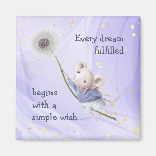 Mouse Dandelion each Dream Simple Wish Magnet