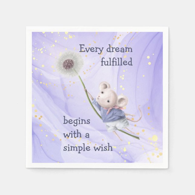 Mouse Dandelion each Dream Simple Wish Pappersservett (Framsidan)