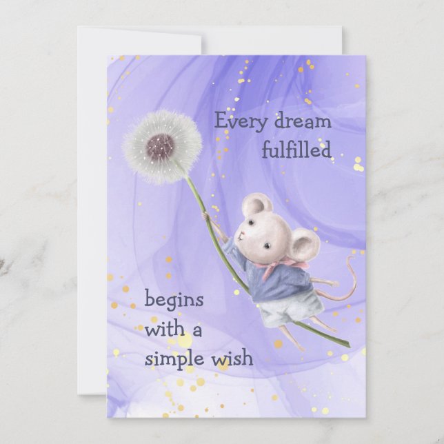 Mouse Dandelion Varje Dream Simple Inspirational (Framsida)