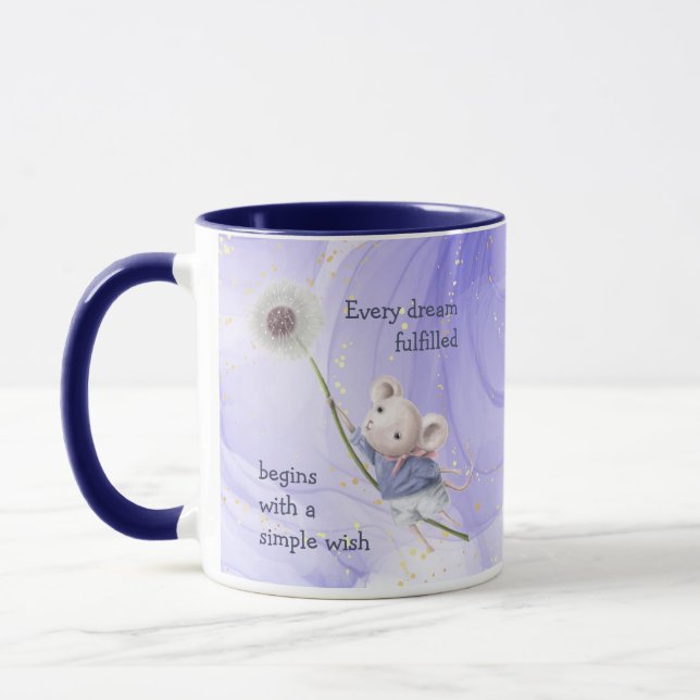 Mouse Dandelion Varje Dream Simple Inspirational Mugg (Vänster)