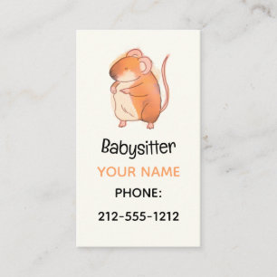 Mouse Doodle Babyvveber QR-kod Visitkort
