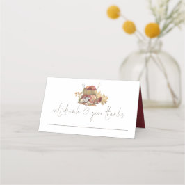 Mouse Eat Drink Ge Namn Lycklig Friendsgiving Placeringskort