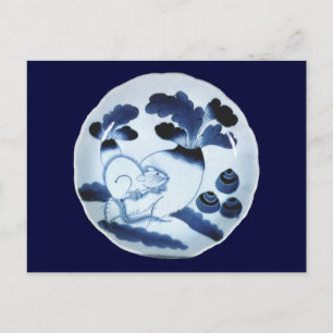 Mouse Eating Turnip, japansk fin konst Vykort