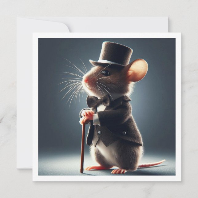 Mouse gentleman, Mouse födelsedagsfest Inbjudningar (Framsida)