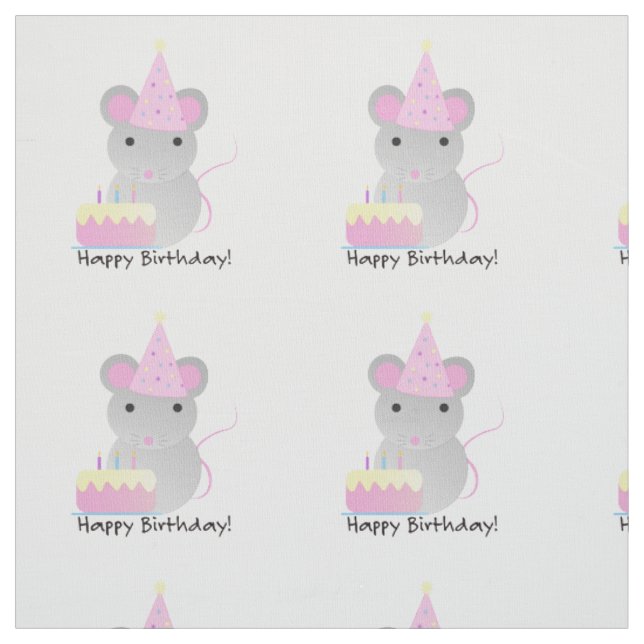 Mouse grattis på födelsedagen Party Tyg (Provkarta)