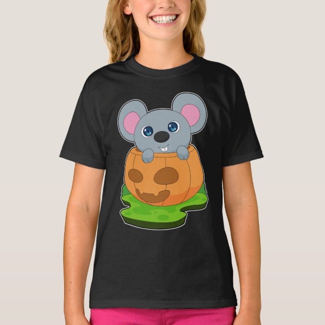 Mouse Halloween Pumpkin T Shirt (Framsida)