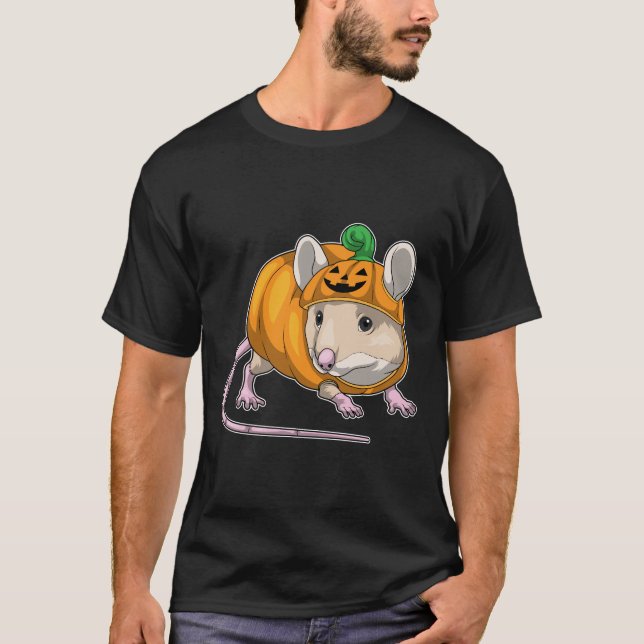 Mouse Halloween Pumpkin T Shirt (Framsida)
