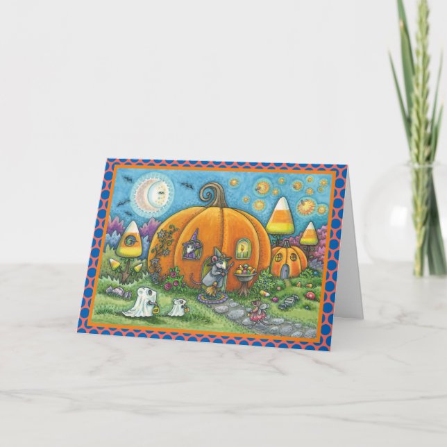 MOUSE HOUSE HALLOWEEN GREETING CARD Verse Kort (Framsida)