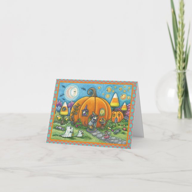 MOUSE HOUSE HALLOWEEN GREETING CARD Verse Kort (Framsida)