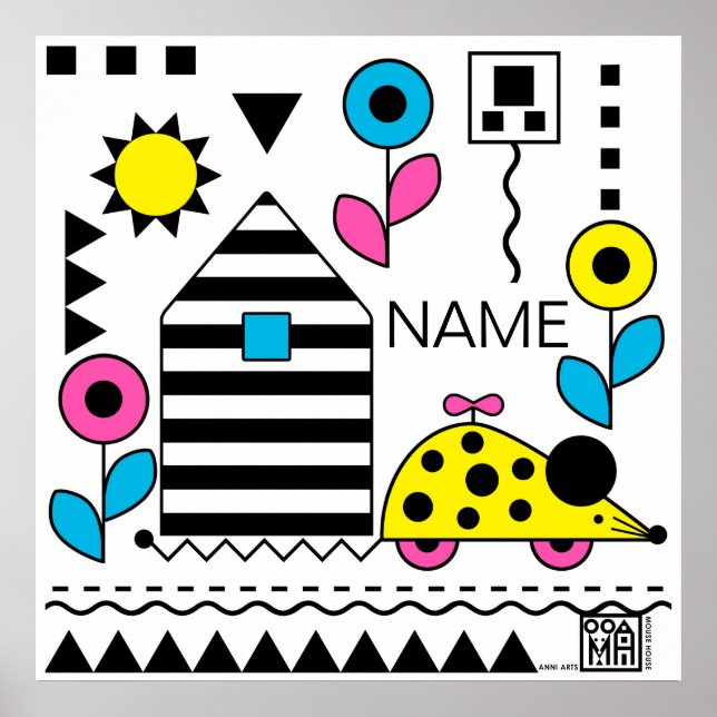 Mouse House Wheelie Mouse Poster 1 - personanpassa (Framsidan)