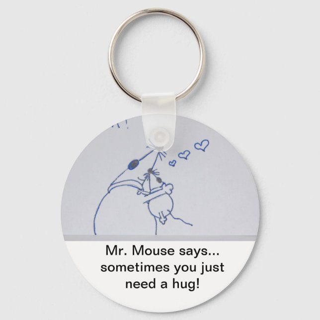 Mouse Hug Keychain Nyckelring (Framsida)