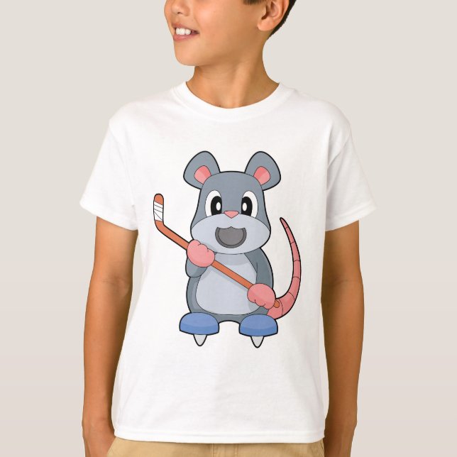 Mouse Ice hockey Ice hockey-klubba T Shirt (Framsida)