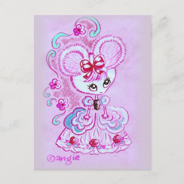 Mouse in Hoopskirt Vykort (Framsida)
