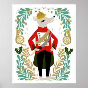 Mouse Kung Nutcracker, jultecken Poster